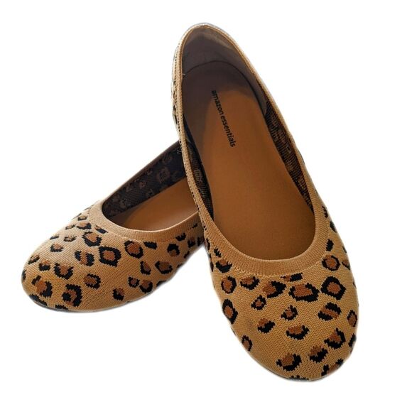 Amazon Essentials fabric animal print flats, round toe, worn only once, 8.5 - Picture 1 of 6